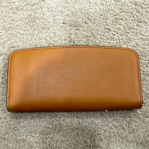 Camel color hand held wallet